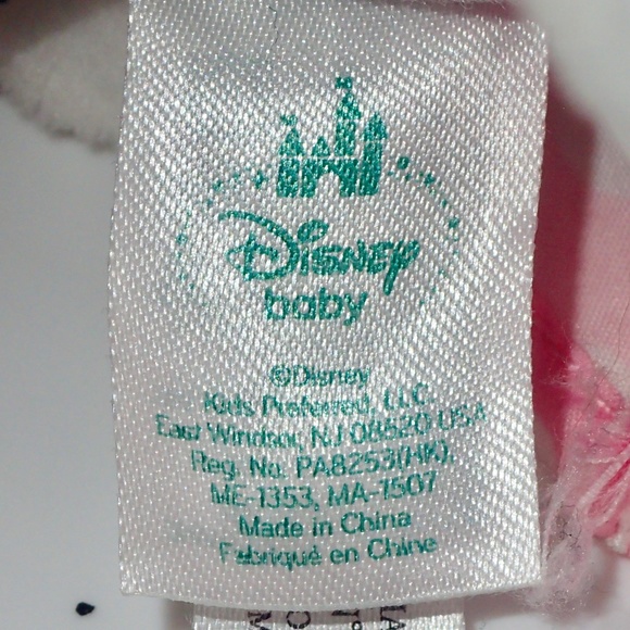 Disney Baby Minnie Mouse Pink Polkadot Dress Bunny Plush With Rattle Feet 8" - Picture 12 of 12